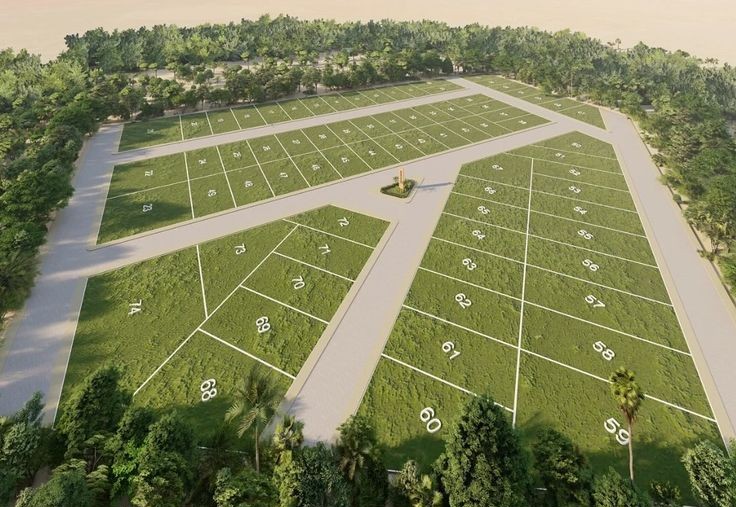 Loteamento dos espaços residenciais, logradouros públicos, etc